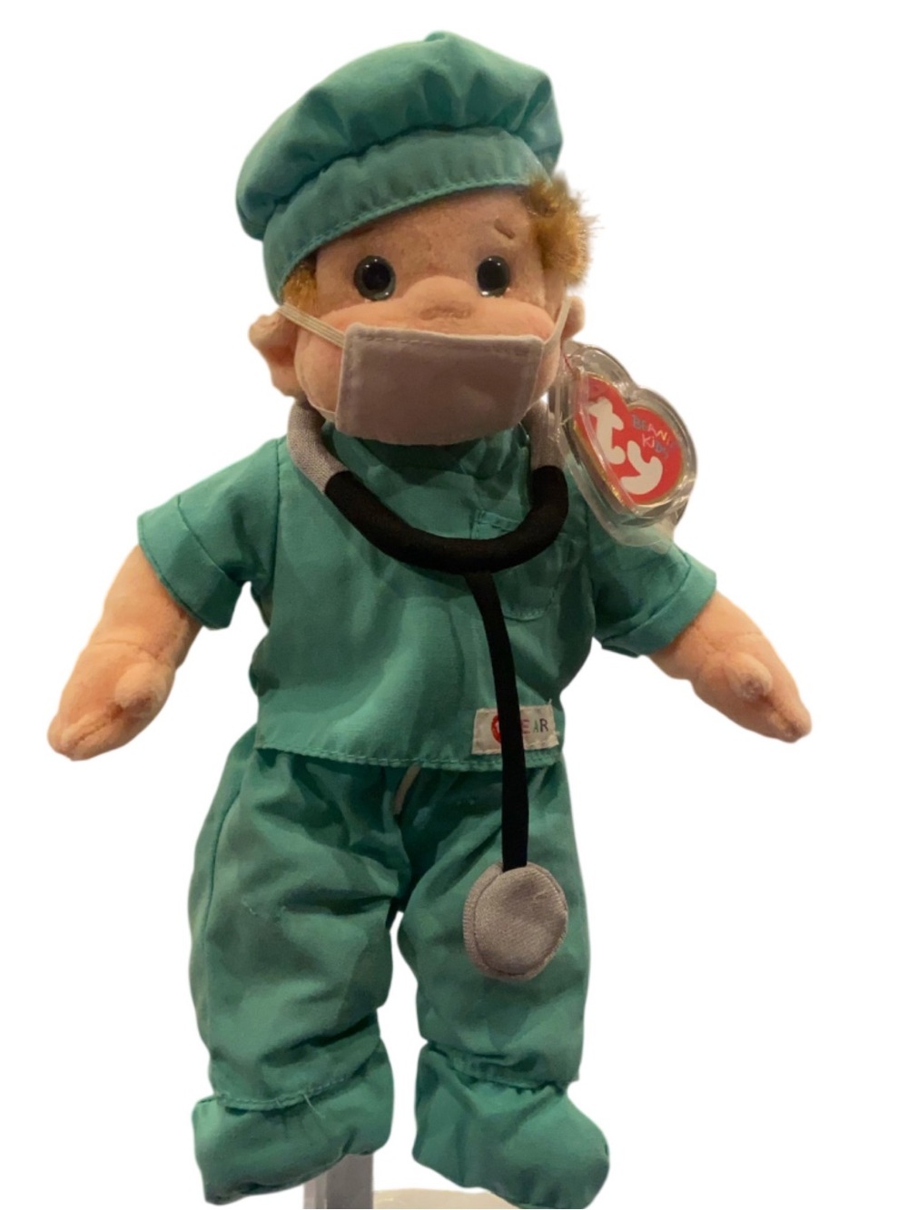 TY Beanie Baby Kids -Buzz Plush Doll In Scrubs Collectible 1997 Vintage Rare